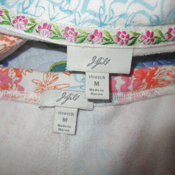Vtg J Jill Rainbow Fleece Pajamas Size M Soft 2 Piece Top & Pants Cottage Y2K - Picture 6 of 13